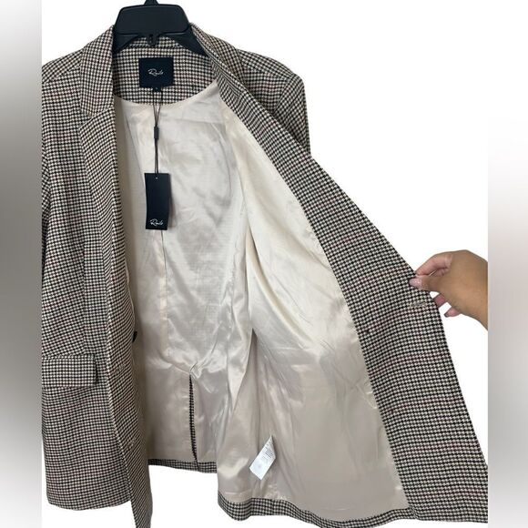 Rails Cambridge Plaid Houndstooth Jac Double Breasted Academia Blazer Large - Picture 4 of 16